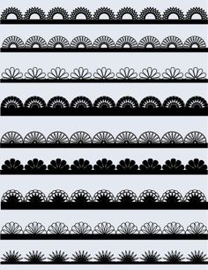 Decorative Border Patterns - Scallop, Fan & Floral Design Elements