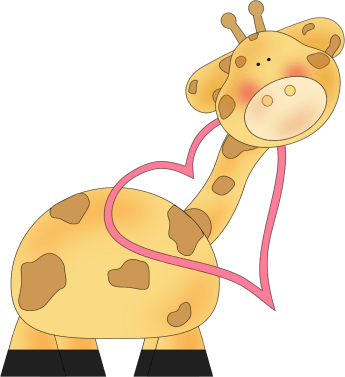 giraffes in love clipart