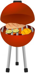 Classic Kettle Grill with Fresh Grilled Chicken and Vegetables
