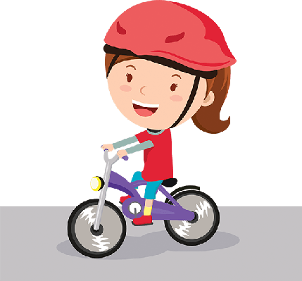 Girl Riding A Bike Clipart - Clip Art Library