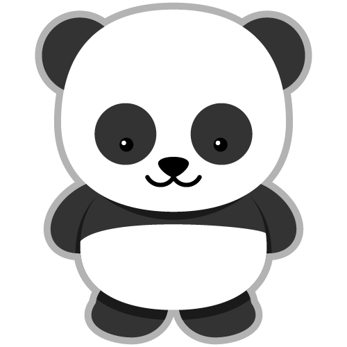 Cute panda head clipart