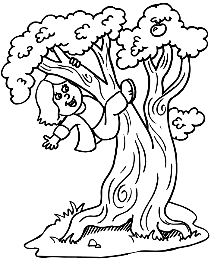 climb a tree for coloring - Clip Art Library