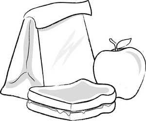 Eating breakfast clipart black and white
