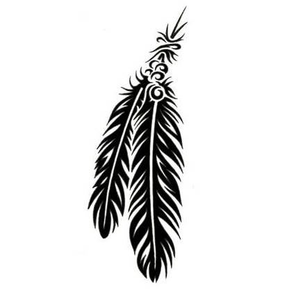 native american tribal feather tattoo - Clip Art Library
