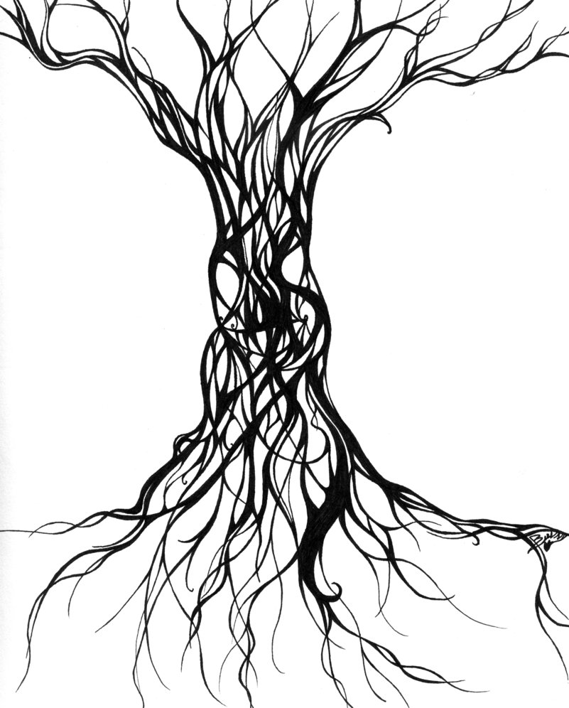 abstract drawings of trees
