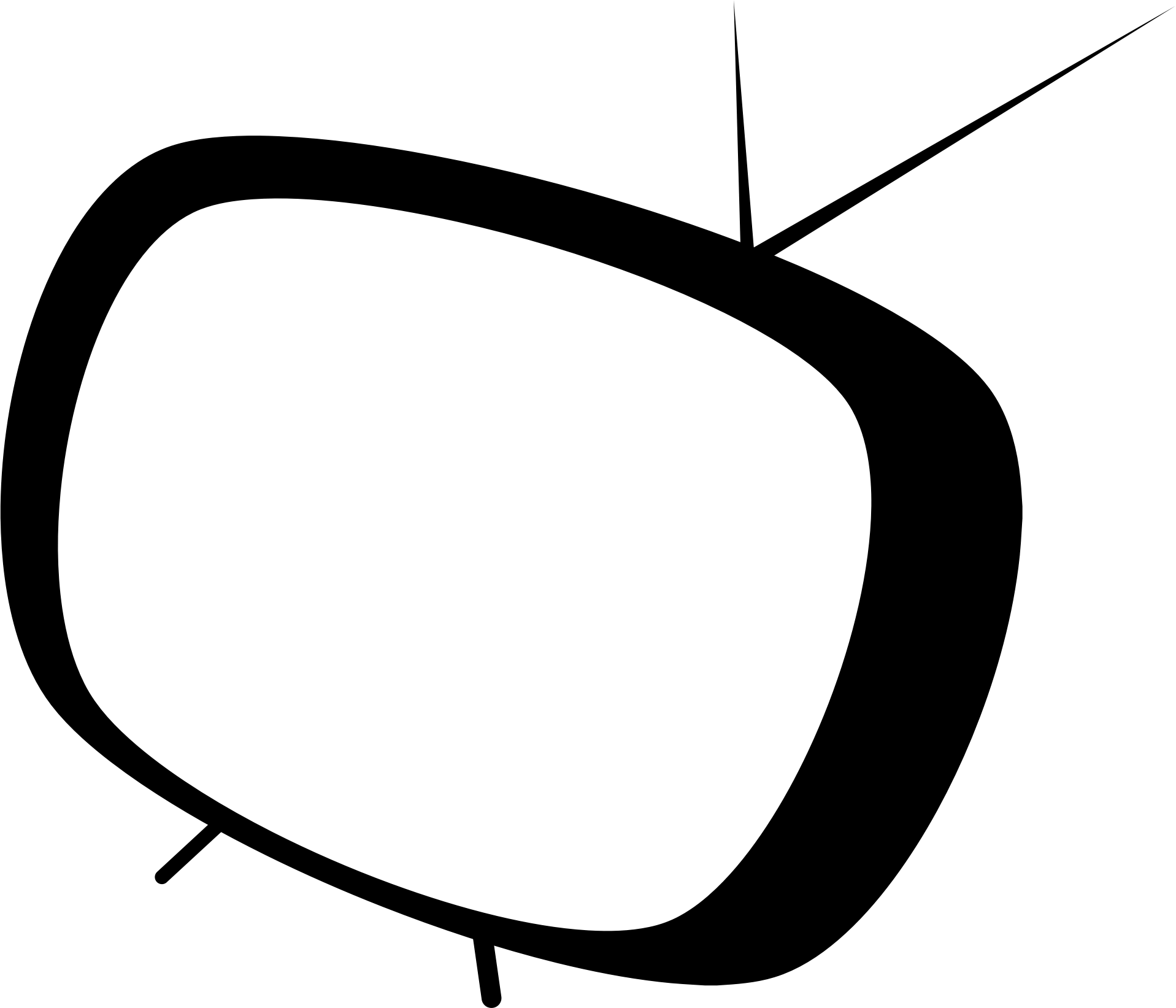 Abstract White Shape on Black Background - Minimalist Design Element