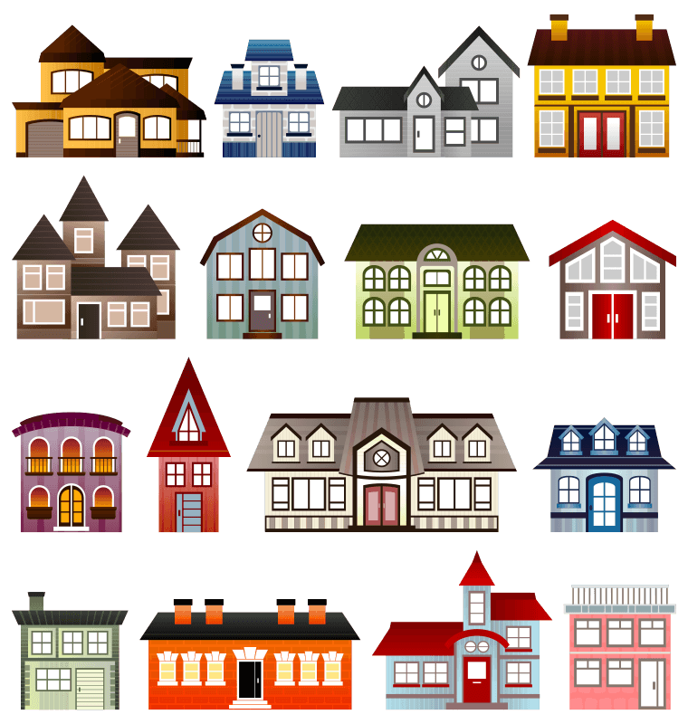 Illustrated House Styles Gallery - Architectural Diversity for Design Inspiration