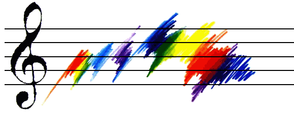 Rainbow Music Staff Art - Creative Visual for Music Education & Design