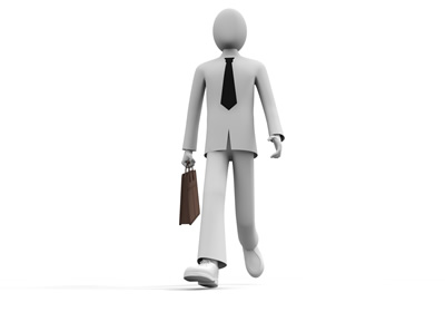 Professional Businessman Walking Away - Stock Image for Corporate Themes