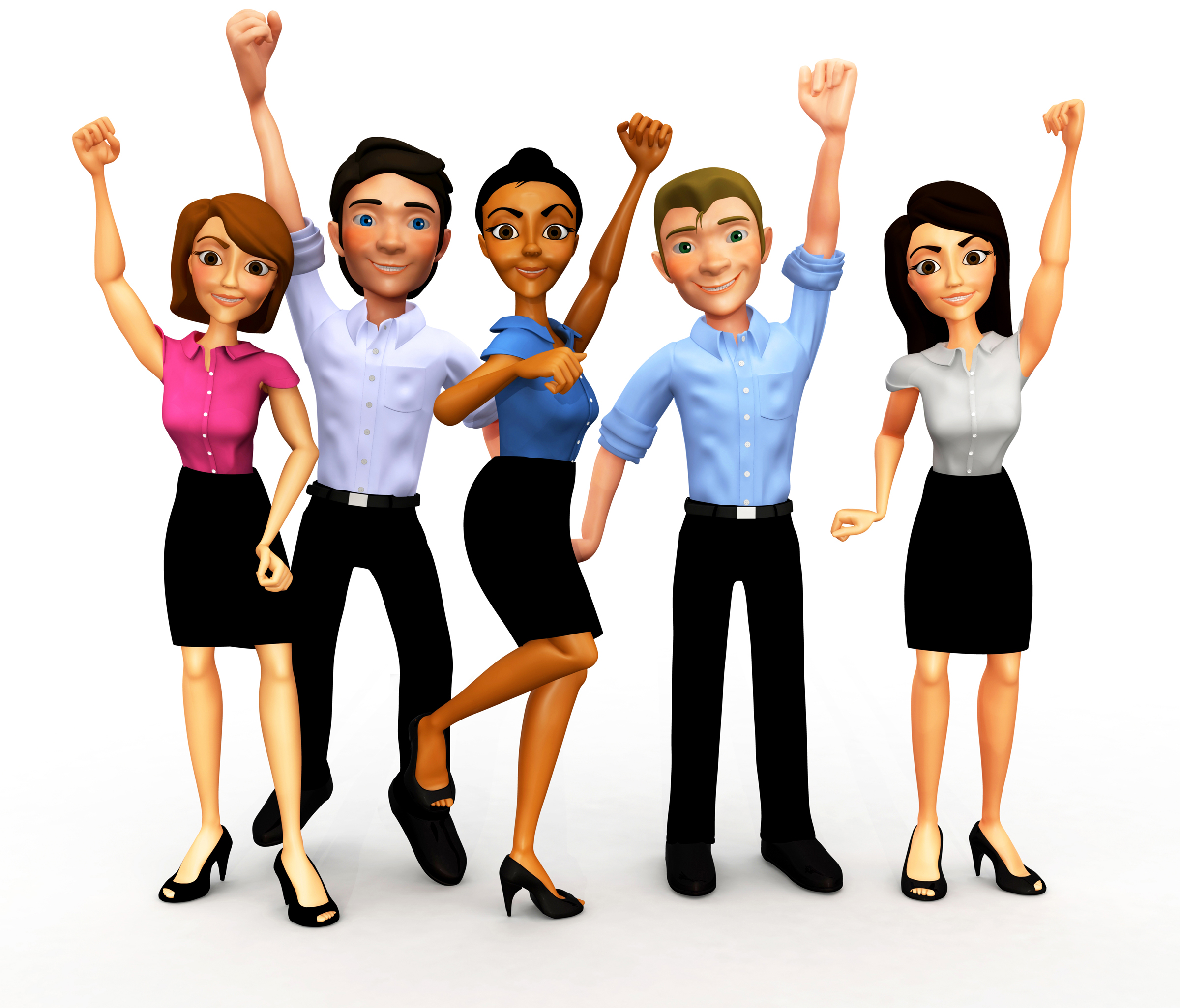 Diverse Business Team Celebrating Success - Stock Illustration