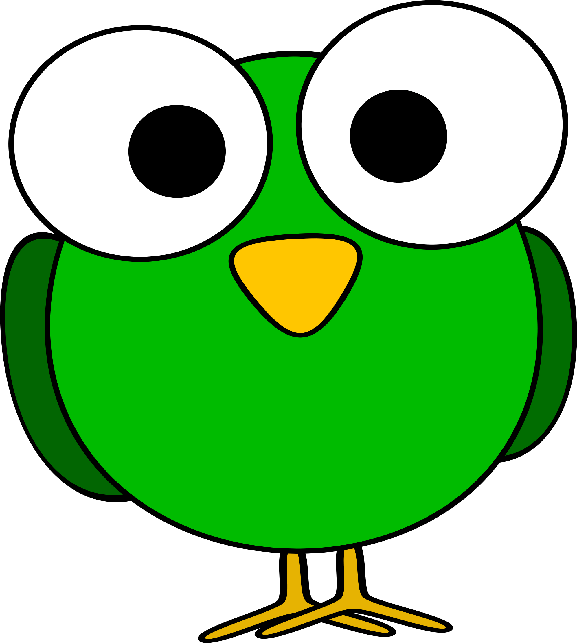 Friendly Green Cartoon Bird - Free Vector Illustration for Kids’ Content