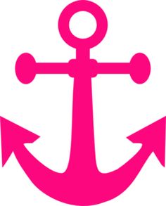 Bright pink anchor icon on white background, stylized and symmetrical.