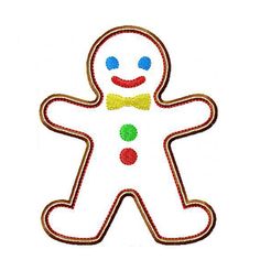 Embroidered Gingerbread Man Design - Festive Holiday Craft Pattern