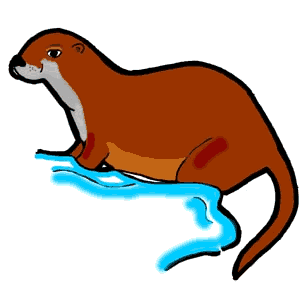 Otter Illustration - Playful River Mammal Art for Educational and Nature Content