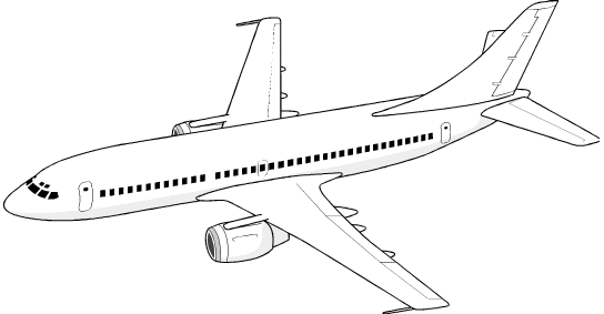 Free black and white airplane clipart