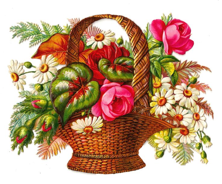 Spring Flowers Basket-1 Embroidery Design Pattern