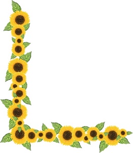Sunflower Corner Border - Free Decorative Clipart for Scrapbooking & Web Design