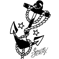sailor jerry anchor black and white - Clip Art Library
