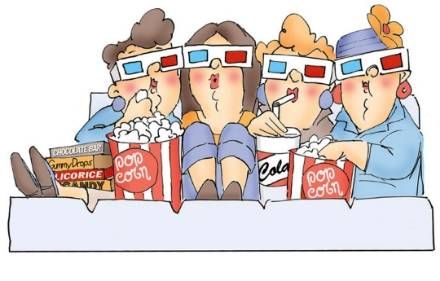 Enjoying the 3D Movie Experience - Popcorn, Cola, and Shared Laughter