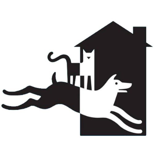 Pet-Friendly Home Logo - Symbol of Harmony Between Cats, Dogs, and Shelter