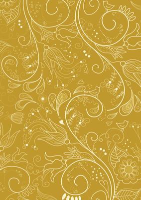 Gold Floral Lace Lights A4 Backing Paper
