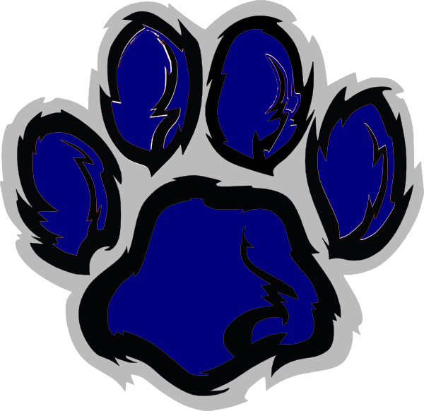 blue tiger paw print - Clip Art Library