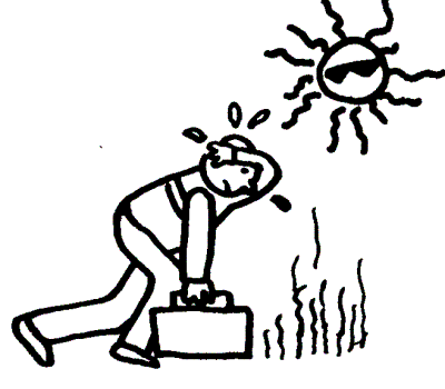 hot weather clipart black and white