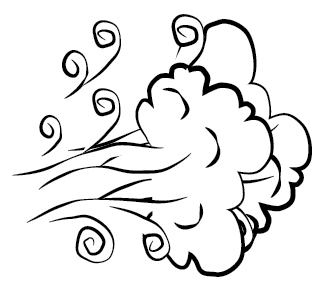 Windy Weather Clipart Black And White