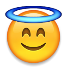 Angel Blushing Smile Emoji PNG 