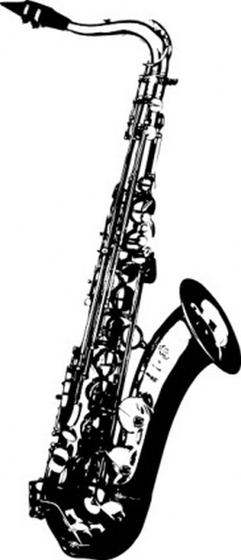 Saxophone Clip Art 2 | Free Vector Download - Graphics,Material 
