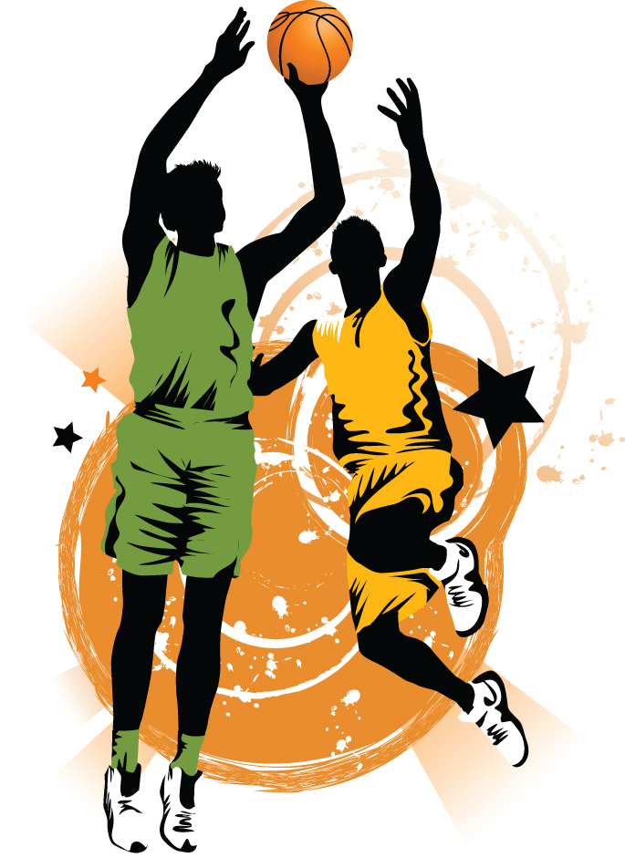 Basketball silhouette vector Free Vector 
