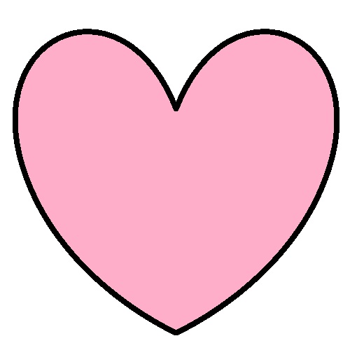 pink heart that says love