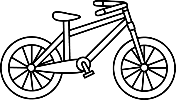 Black and White Bicycle Clip Art - Black and White Bicycle Image