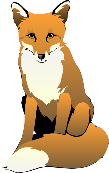 Fox Sitting clip art - vector clip art online, royalty free 