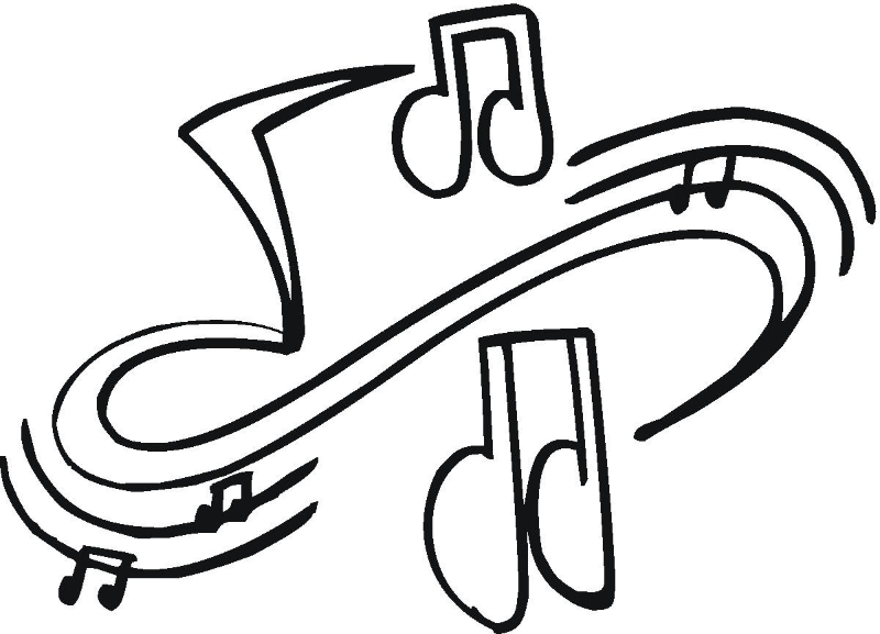 black and white music notes - Clip Art Library
