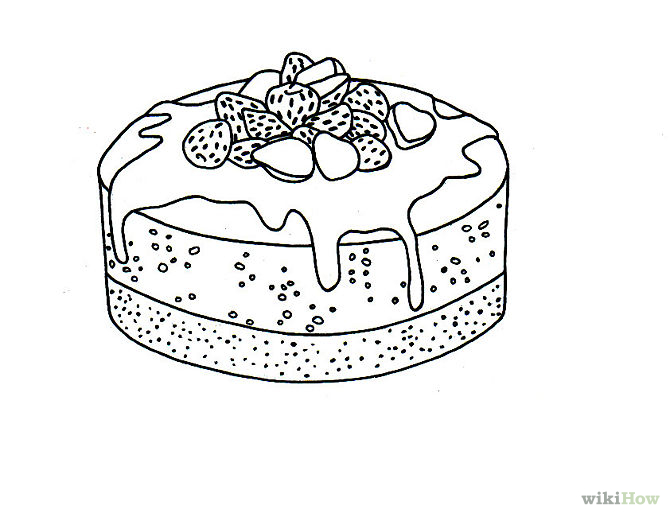 Birthday Cake Drawing Realistic  Drawing Skill