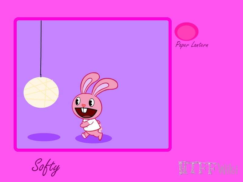 Softy the Rabbit with Paper Lantern - Happy Cartoon Character Scene