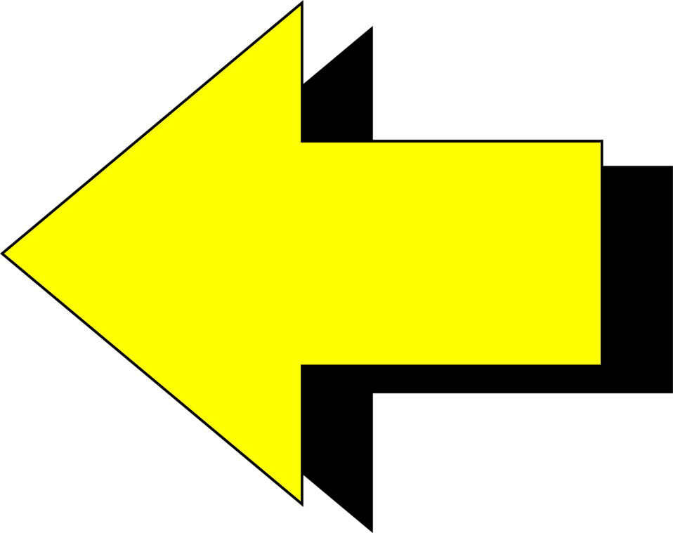 Free Stock Photos | Illustration of a yellow left pointing arrow 
