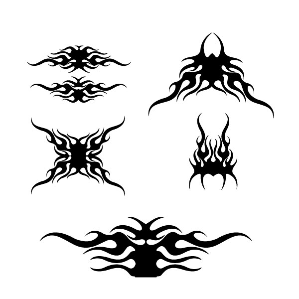 Tribal Flame Tattoo Designs - Free Vector Patterns & SVG Downloads