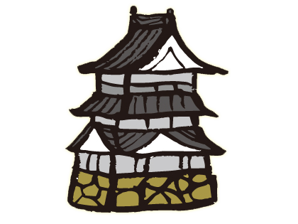 Japanese Castle Illustration - Traditional Architecture Art