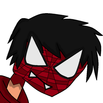 Spider-Man Cartoon Character Art - Bold Red Mask & Edgy Design