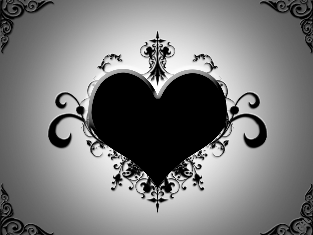 Heart Black Wallpaper - EnJpg