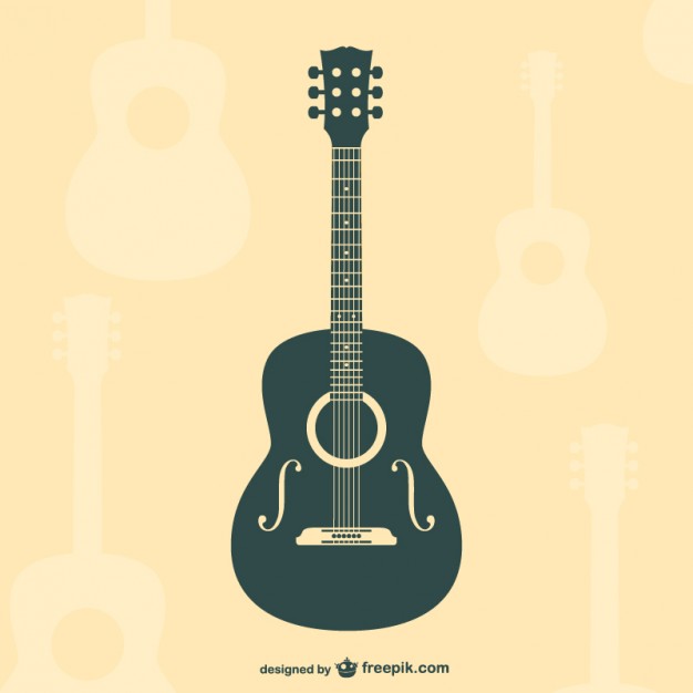 Guitar flat silhouette vector Vector | Free Download