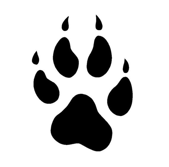 Canine Paw Print 3 Decal by ServalsDen on Etsy