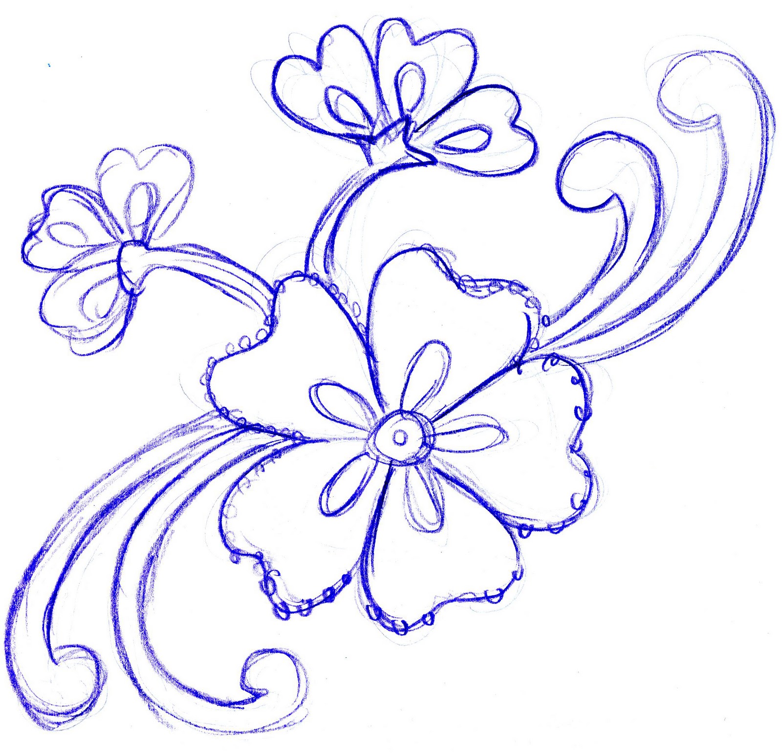 Hibiscus flowers drawing and sketch with line art on white backgrounds. |  CanStock