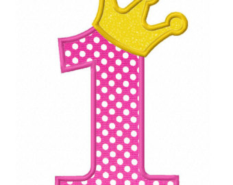 pink number 1 clipart