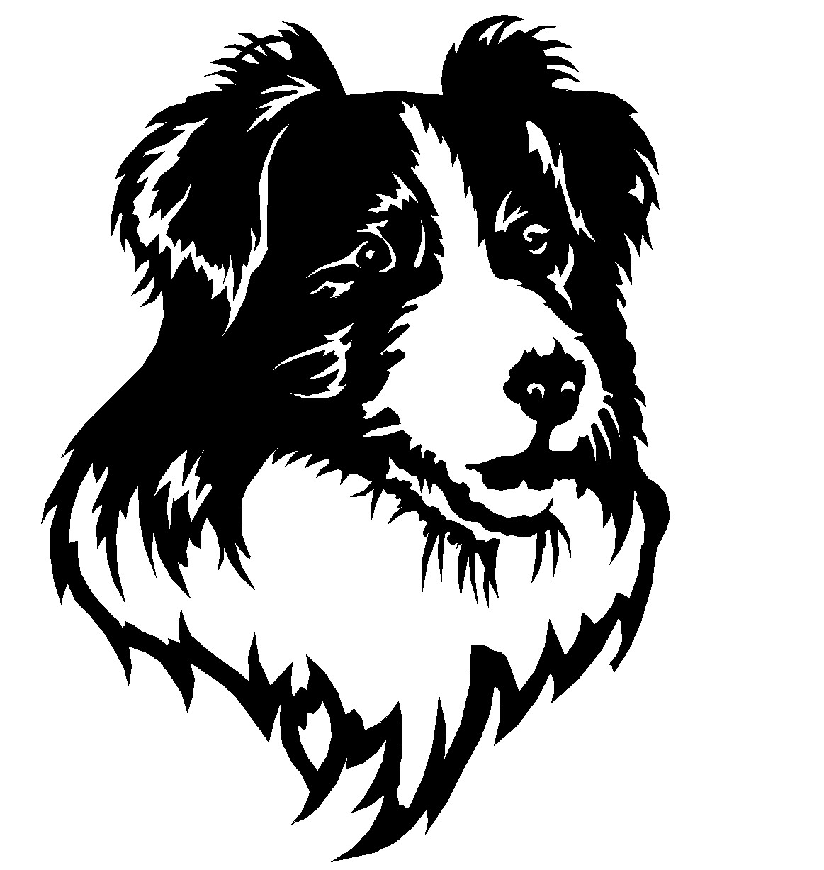Border Collie Outline | Free Printable Templates and Coloring Pages