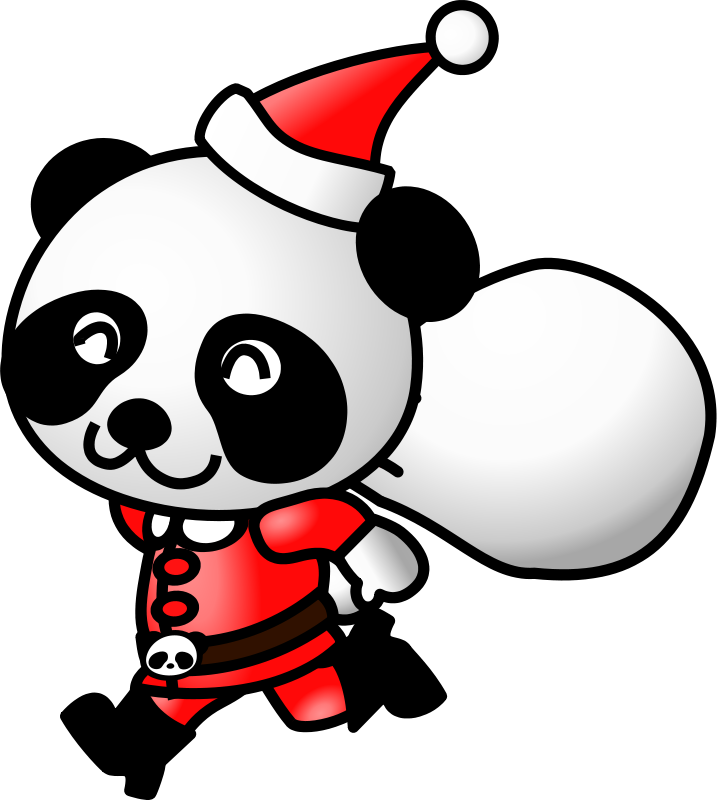 Festive Panda Cartoon - Christmas-Themed Illustration for Holiday Content