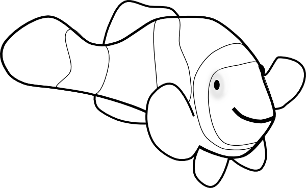 Clown Fish Outline clip art - vector clip art online, royalty free 
