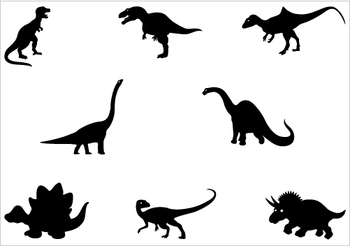 Dinosaur Silhouette Vector Graphics PackSilhouette Clip Art
